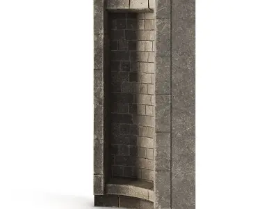 Dungeon Wall Corner Inside 3D model