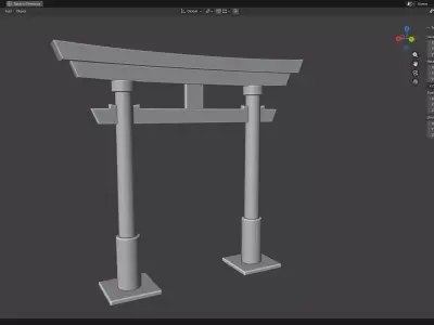 Japanese Red Torii Gate 3D print model