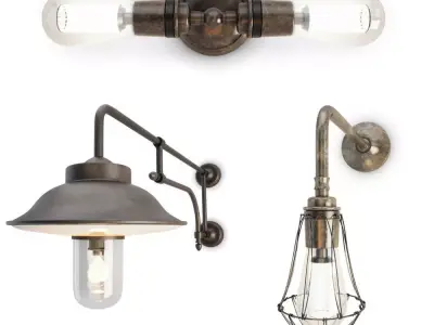 Industrial Wall Lamps 3D model