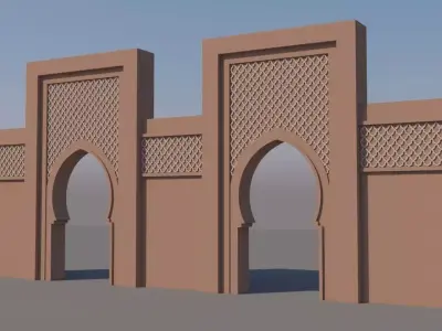 Traditional Moroccan Door Marrakech 3D model