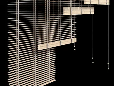 WOODEN JALOUSIE Low-poly 3D model