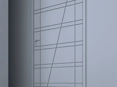 3d door modern wooden design Low-poly 3D model