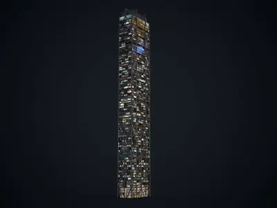 Apartment Building Day and Night Low-poly 3D model