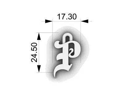 Gothic Letter P Pendant 3D print model