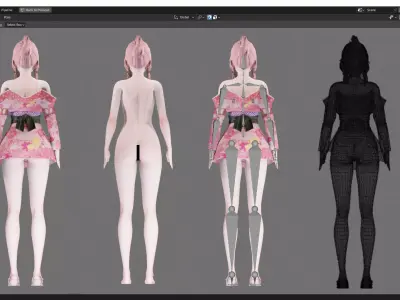 Casual clothes 0023 - Rig -Unreal - Unity - Blender - Animated Low-poly 3D model