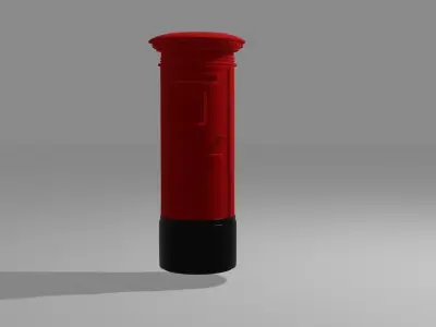  British Red Post Box 3D model 3D model