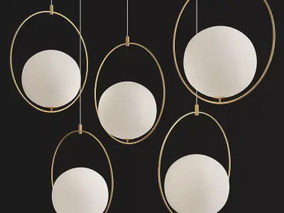 Suspension Pendant light Brass PL372 3d model Low-poly 3D model