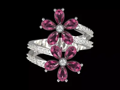 wedding bridal stl 3dm jewelry ring model jr00237 3D print model