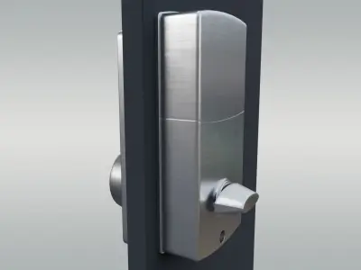 Square Metal Door Digital Lock Low-poly 3D model