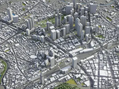 Shinjuku - Tokyo special ward Low-poly 3D model
