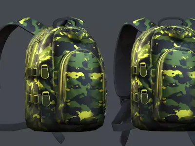 Backpack Camping Generic military human bag storqge baggage Low-poly 3D model