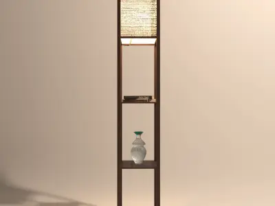 Floor Lamp and Decoration 3D model