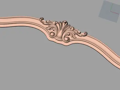 Bed flower 3D relief STL Model for CNC woodworking carving E254 3D model