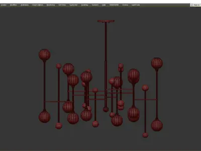 Majorette Linear Chandelier Low-poly 3D model