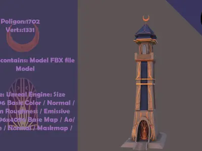 Fantastic 3d Model Town Packed  Low-poly 3D model