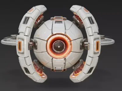 Spherical Recon Drone Low-poly 3D model