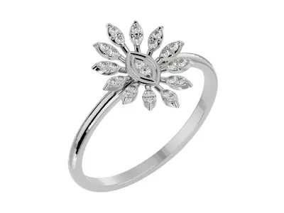 Light Minimalist Diamond Ring 3D print model 37