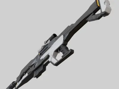 Sci-Fi Sniper Rifle Low-poly 3D model