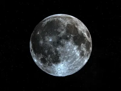 Detailed  photorealistic Moon  HIGH-poly  30K textures 3D model