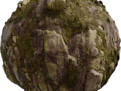 Mossy Granite Cliff Plates  Texture