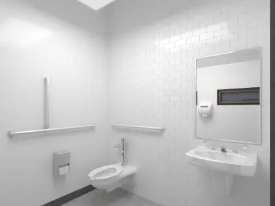 Public Building-004 Restroom With Interior 3D model