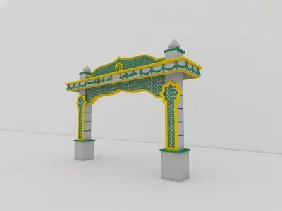 gate of mosque Low-poly 3D model