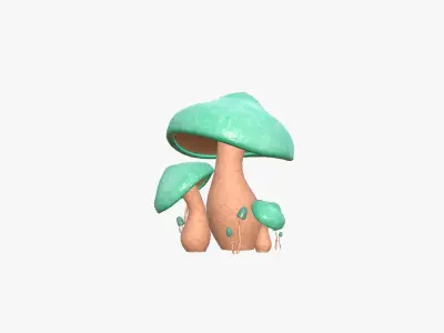 Fantasy Mushroom A11 Realistic - Scene Backdrop Design Low-poly 3D model