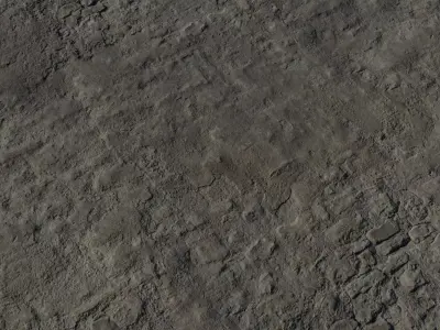 PBR Compacted Dark Soil Ground Texture