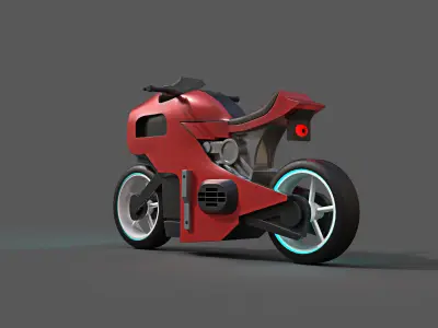 Sci-fi Bike Game Ready 4 3D model