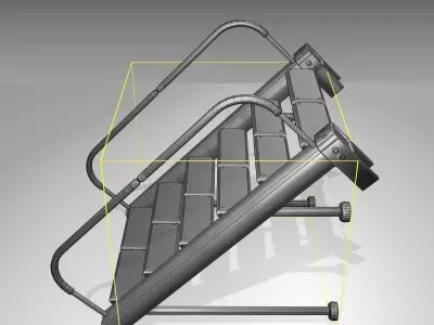 Futuristic Stairs - 17 - Basic Textures Low-poly 3D model
