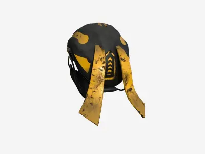 SciFi Ninja Mask A09 Black Yellow - Character Design Fashion Low-poly 3D model