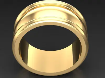 Light Gold Diamond Men Ring 2MR089 3D model