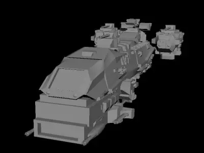  Sci-Fi Space ship Low-poly 3D model