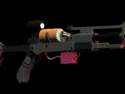 Sci-Fi Laser Rifle Low-poly 3D model