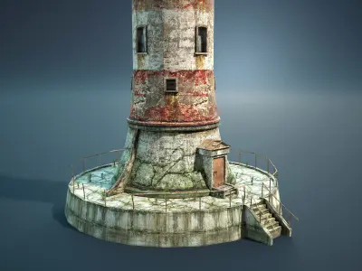 Abandoned Lighthouse Game Ready Low-poly 3D model