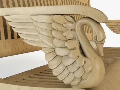 cnc bench with swan 3D model