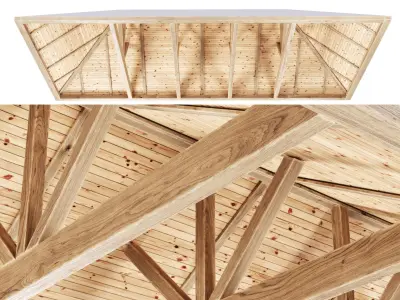 Wooden Ceiling V9  3D model