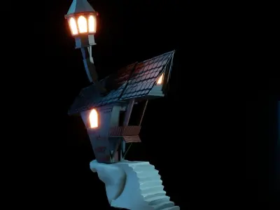 the house of jack squeleton Low-poly 3D model