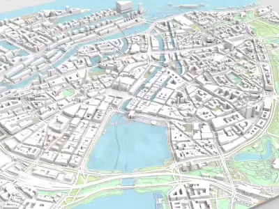 Cityscape Hamburg Germany 3D model