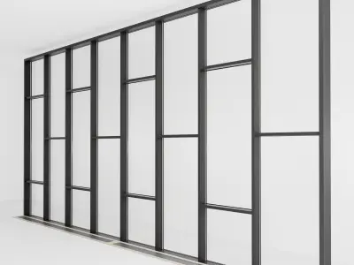 Panoramic glazing Stained glass 45 Low-poly 3D model