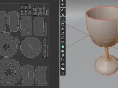 Glass wine Free low-poly 3D model