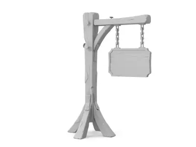 Stylized medieval sign 3D model