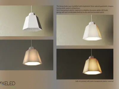 pendant lampshade HEXO 3d print model 3D print model
