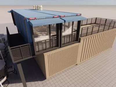 Container coffee shop-12 3D model