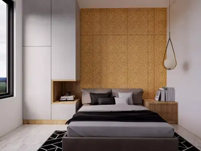 Minimalist Master Bedroom Interior Low-poly 3D model