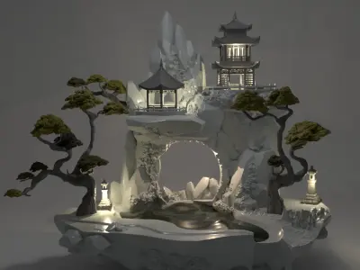 Chinese Rock Lamp 3D print model