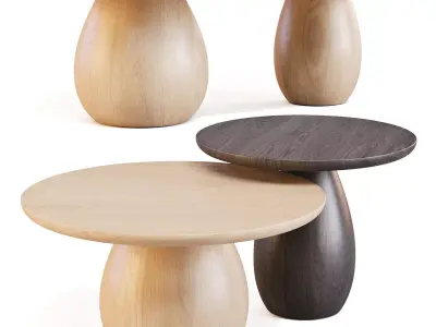 West Elm Orb Base - Coffee and Side Tables 3D model