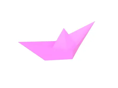 Paper Boat v1 013 Low-poly 3D model
