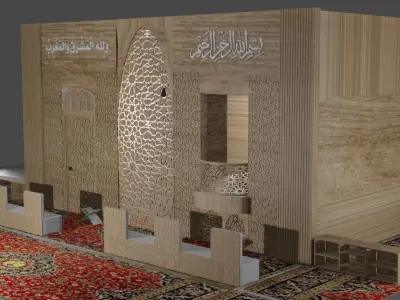 Madina Islamic Muslim 3d model Free low-poly 3D model