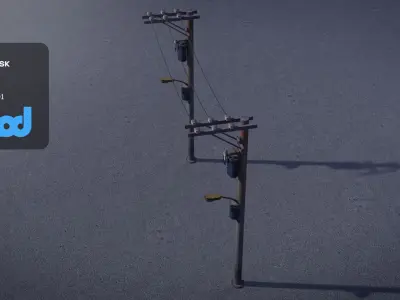 Electric Line Pole 3D model